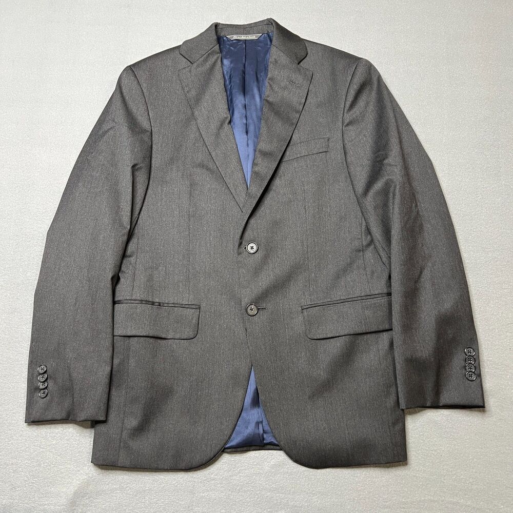 Jack Victor Blazer Jacket Men Size 36 Charcoal 100% Wool Loro Piana Notch Lapel